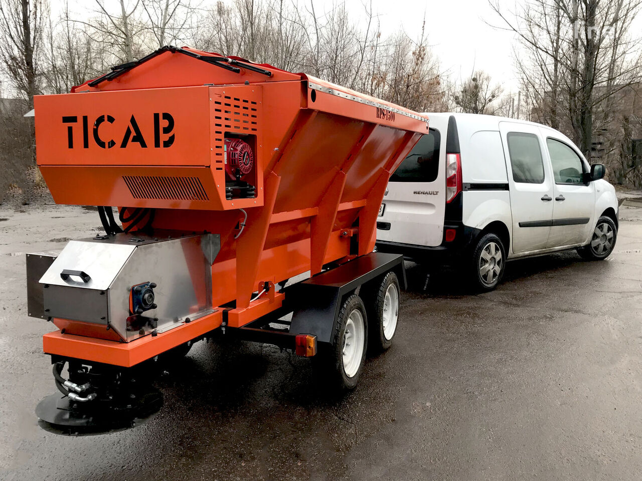 ny Ticab Salt and sand spreader RPS-1500 with trailer strøtrommel på hjul