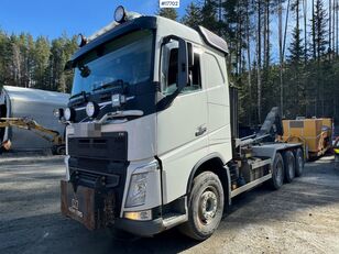 Volvo Fh 540 8x4 plow rigged hook truck w/ crane hydraulics WATCH VIDE krokløftbil