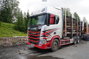 Scania R650 6x4 timber truck with crane lastebil tømmertransport