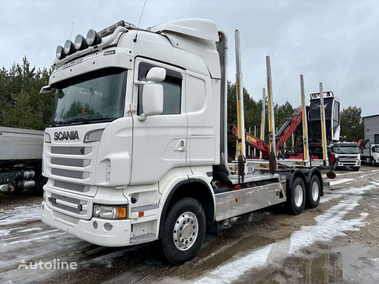 Scania R730KM 6x4 z dźwigiem LOGLIFT z kabiną unoszoną sprowadzony lastebil tømmertransport