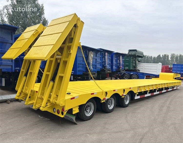 ny Titan 3 Axle Low Loader Truck for Sale with Folding Ramp - Z semitrailer lav